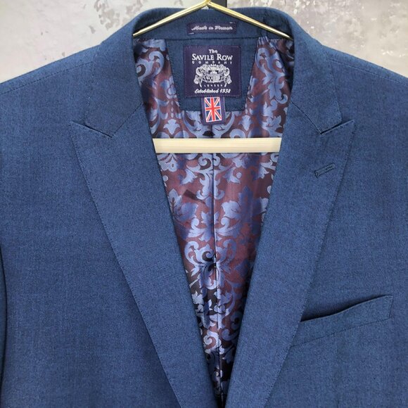 Savile Row Blue Trim Fit Brixton Suitcoat Jacket 42L NWOT - Picture 3 of 10